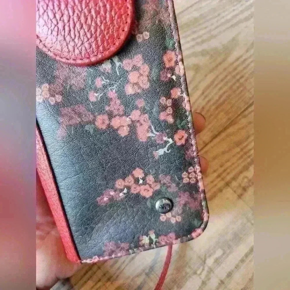 Ana Maria Dessin | SakuraRed Genuine Leather with Print Bag and Wallet for Phone - Picture 4 of 6